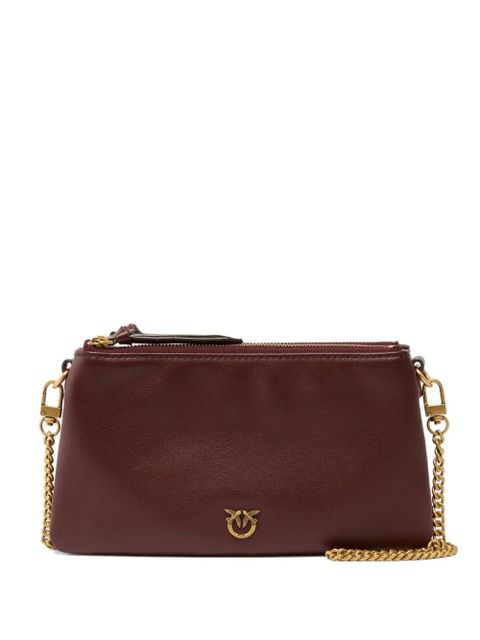 PINKO logo-plaque zip clutch bag - Brown - zdjęcie produktu nr 1