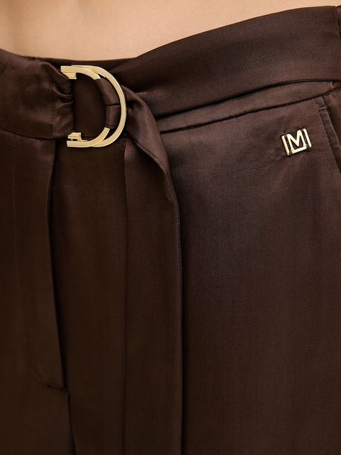 Marciano by Guess spodnie IVA damskie kolor brązowy szerokie high waist 5YGB17 7350A