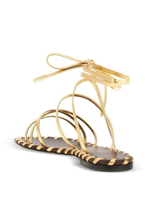 Gianvito Rossi nappa tie sandals - Gold