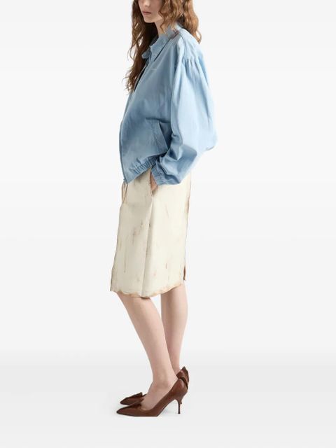 Prada elasticated-cuff embroidered-logo jacket - Blue - zdjęcie produktu nr 2