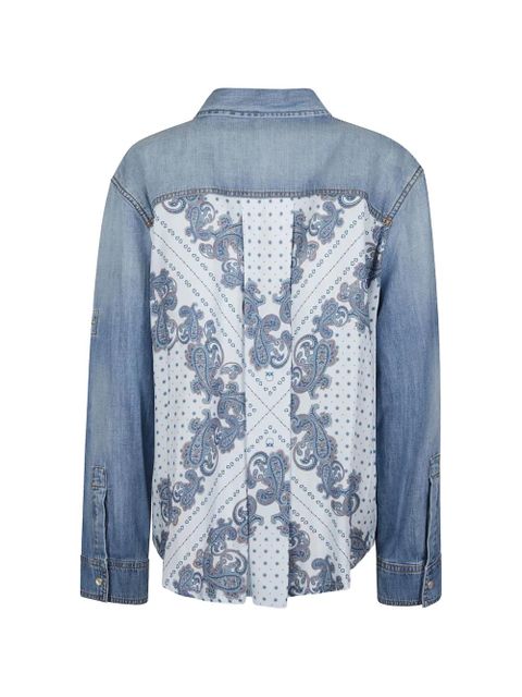 PINKO fringed paisley shirt - Blue - zdjęcie produktu nr 2