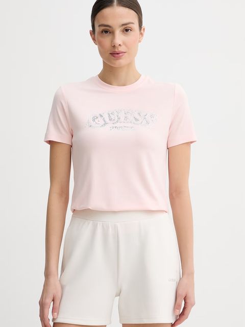 Guess t-shirt damski z wiskozy LEONA - zdjęcie produktu nr 2