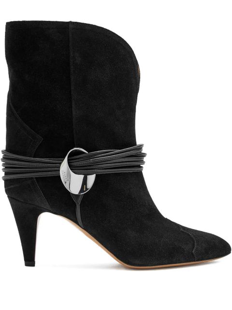 MARANT ÉTOILE 75mm Dytho metallic-detail suede boots - Black - zdjęcie produktu nr 1
