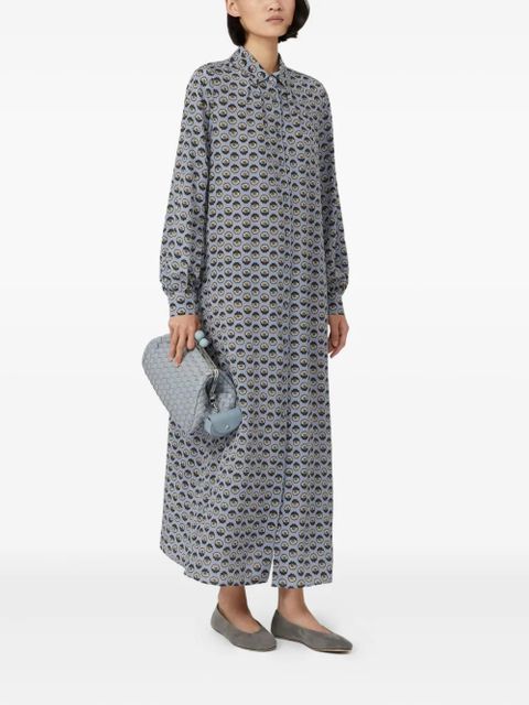 Weekend Max Mara printed silk maxi shirt dress - Blue - zdjęcie produktu nr 2