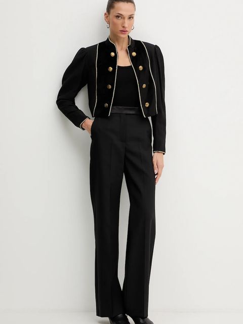 Twinset marynarka z domieszką wełny kolor czarny 252TS2040