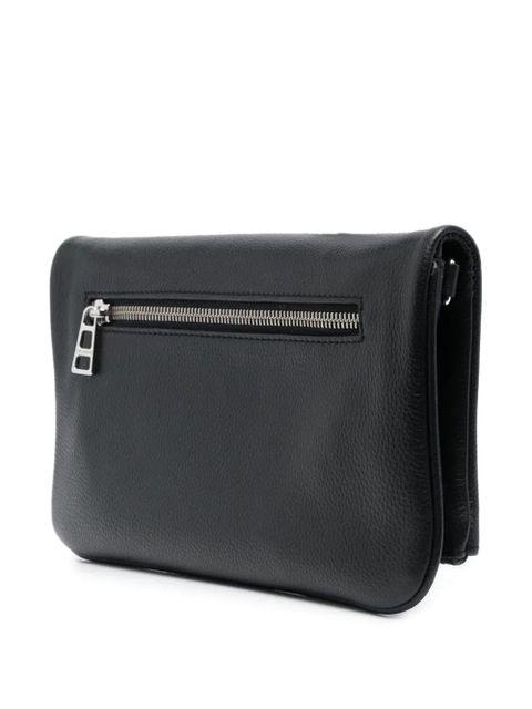 Zadig&Voltaire logo-plaque leather shoulder bag - Black