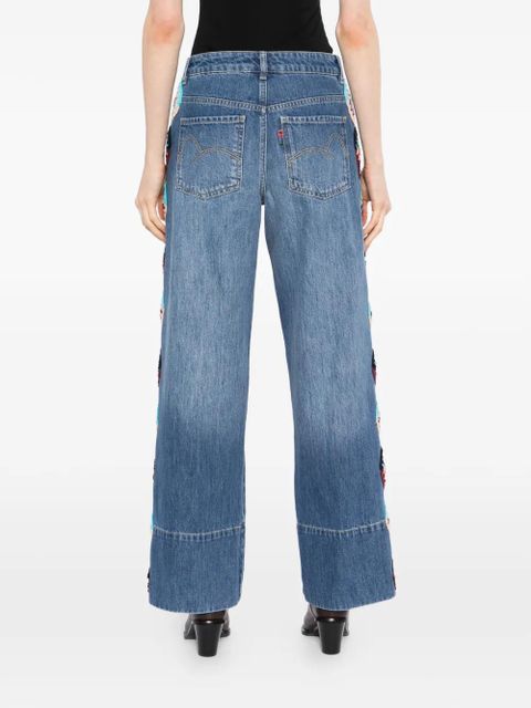 FARM Rio crochet-embellished jeans - Blue