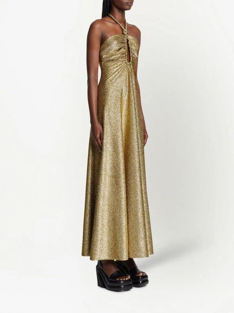 Proenza Schouler metallic-effect jersey halterneck dress - Gold
