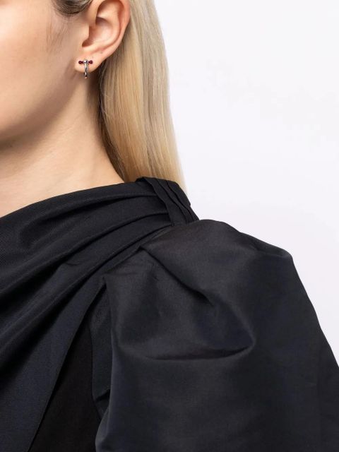 EÉRA 18kt white gold Bar mini hoop earring - Silver - zdjęcie produktu nr 2