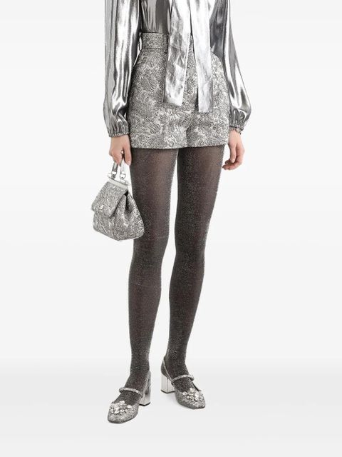 Dolce & Gabbana floral-jacquard shorts - Silver - zdjęcie produktu nr 2