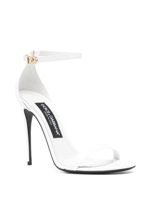 Dolce & Gabbana 100mm leather sandals - White