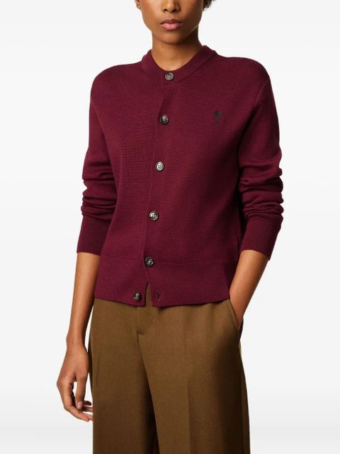 AMI Paris Ami De Coeur wool cardigan - Red