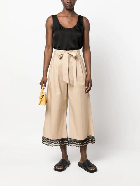 TWINSET lace-trim wide-leg trousers - Neutrals - zdjęcie produktu nr 2