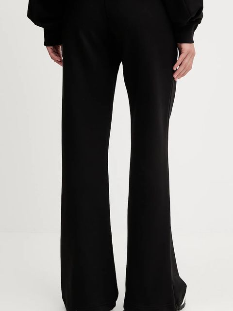 Pinko spodnie dresowe bawełniane damskie kolor czarny z aplikacją 105724 A2UR