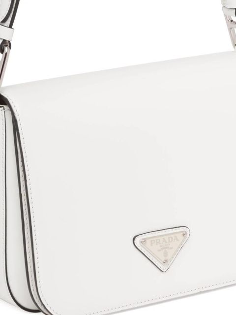 Prada brushed leather shoulder bag - White