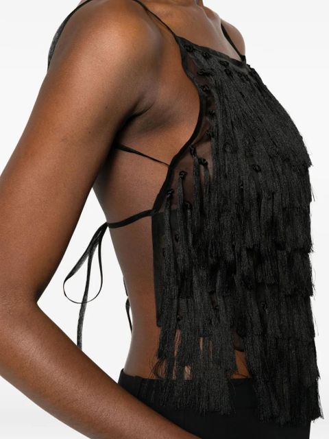 St. Agni tie-up top - Black