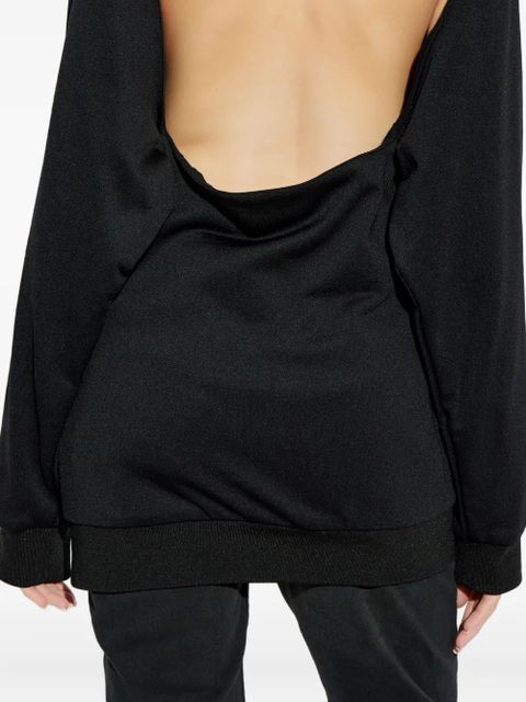 Balenciaga logo-print cut-out sweatshirt - Black