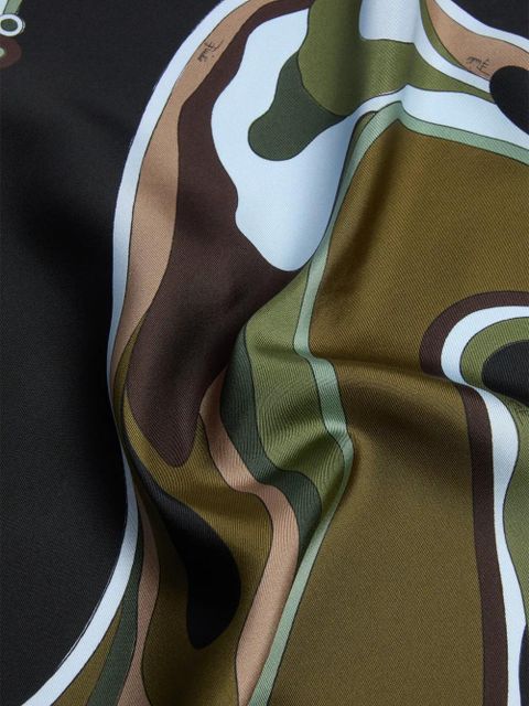 PUCCI Orchidee-print silk carre - Green