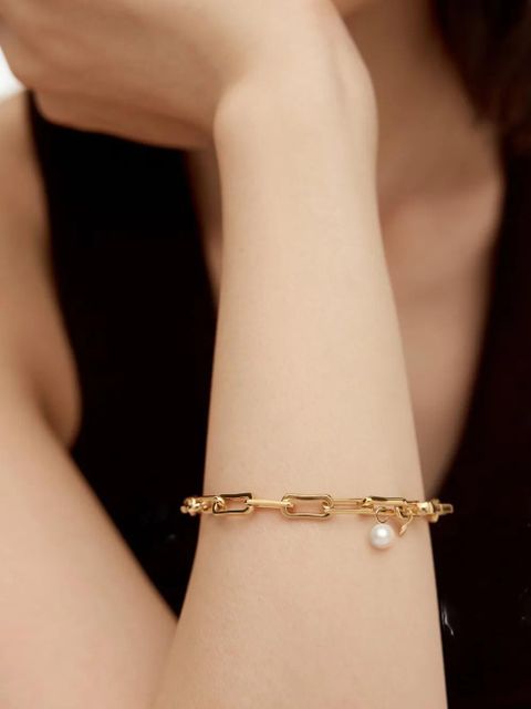 Monica Vinader recycled 18K gold vermeil Alta chain pearl bracelet - zdjęcie produktu nr 2