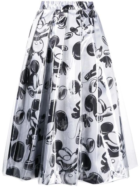 Comme Des Garçons Mickey Mouse print skirt - Silver - zdjęcie produktu nr 1