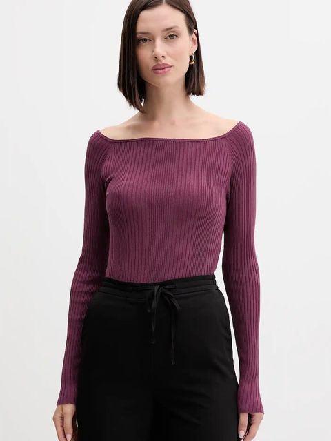 United Colors of Benetton sweter damski kolor fioletowy lekki 16UYD10E7