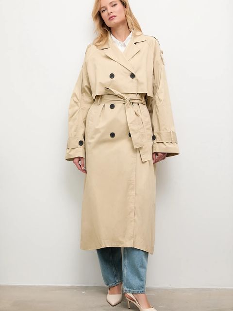 Answear.LAB płaszcz bawełniany kolor beżowy - zdjęcie produktu nr 1