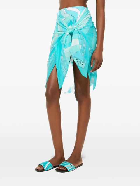 PUCCI Iride-print sarong - Blue