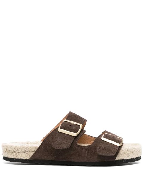 Manebi double-buckle flat espadrilles - Brown - zdjęcie produktu nr 1