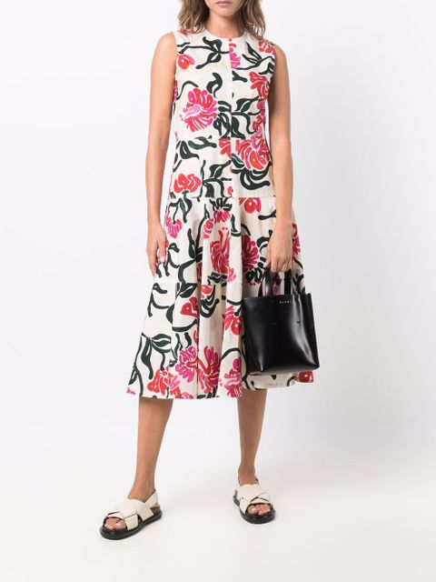 Marni mini Museo leather tote bag - Black - zdjęcie produktu nr 2