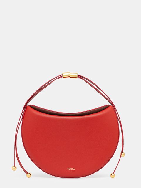 Furla torebka skórzana Moonstone M Shoulder Bag kolor czerwony WB01868 BX3104 4484S - zdjęcie produktu nr 1