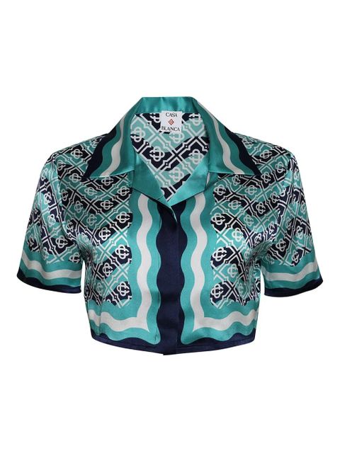 Casablanca Monogram Wave shirt - Blue - zdjęcie produktu nr 1