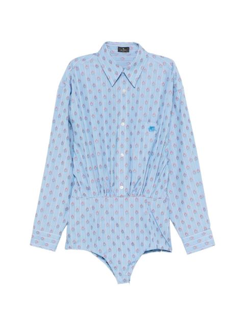 ETRO floral-print striped bodysuit - Blue - zdjęcie produktu nr 1