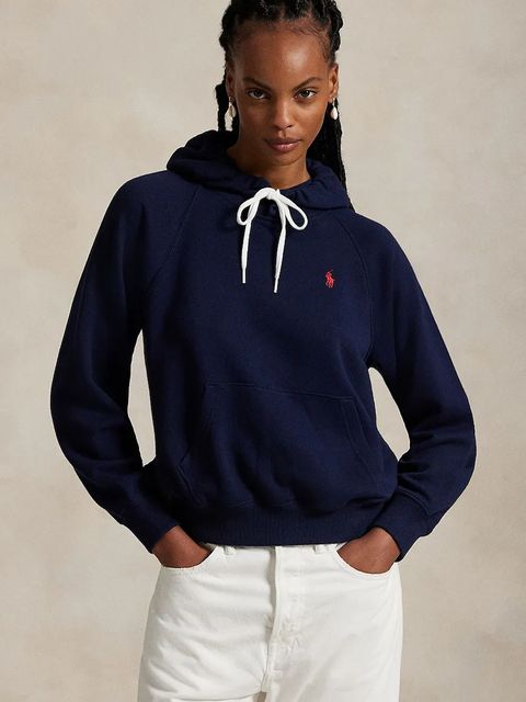 Polo Ralph Lauren bluza damska kolor granatowy z kapturem melanżowa 211971691 - zdjęcie produktu nr 1