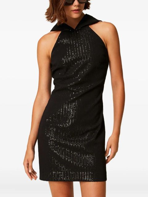 TWINSET sequin-embellished hooded dress - Black - zdjęcie produktu nr 2