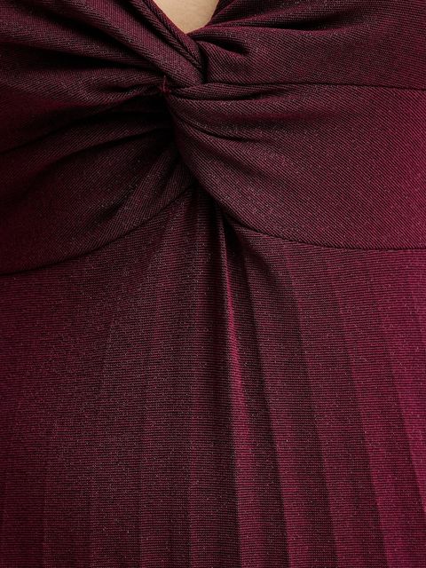 Answear.LAB sukienka kolor bordowy maxi rozkloszowana