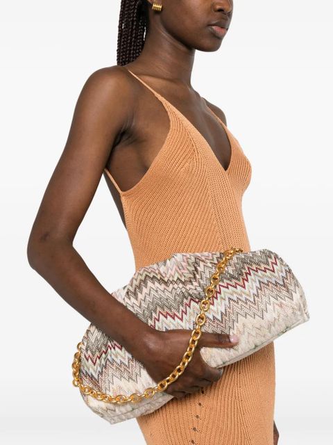 Missoni Raschel zig-zag pattern clutch bag - Neutrals - zdjęcie produktu nr 2
