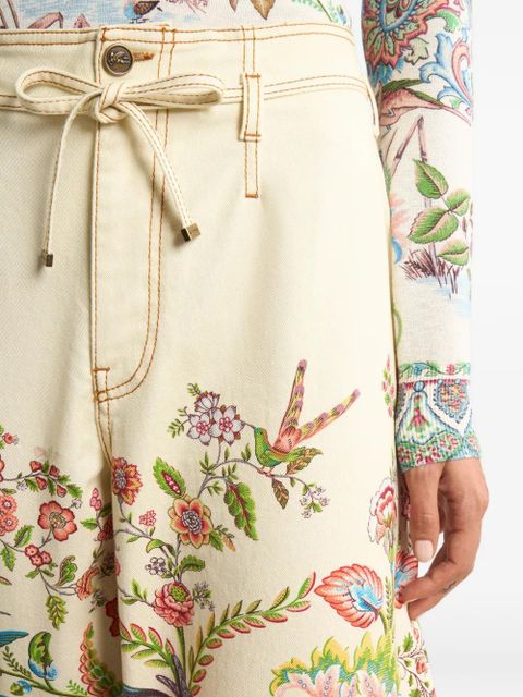 ETRO flora fauna-print wide-leg jeans - Neutrals