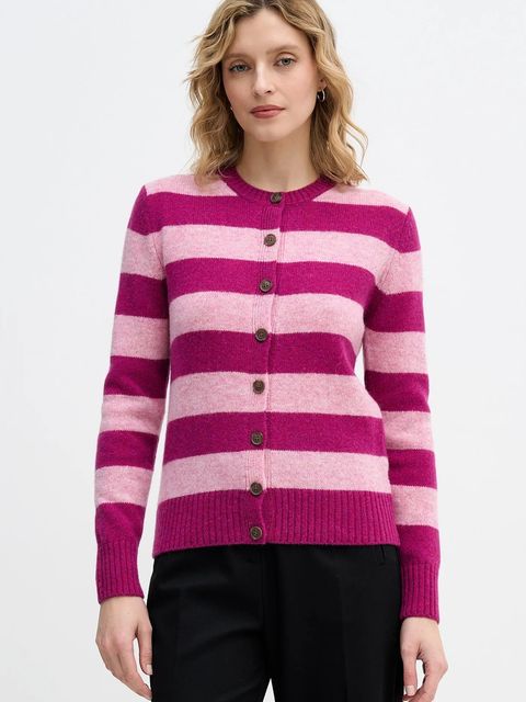 United Colors of Benetton kardigan wełniany kolor fioletowy lekki 103ME5014 - zdjęcie produktu nr 1