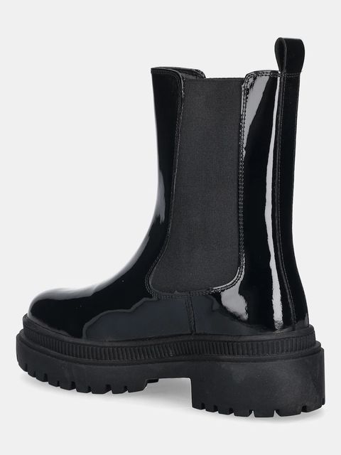 Answear.LAB botki skórzane damskie kolor czarny na płaskim obcasie - zdjęcie produktu nr 2