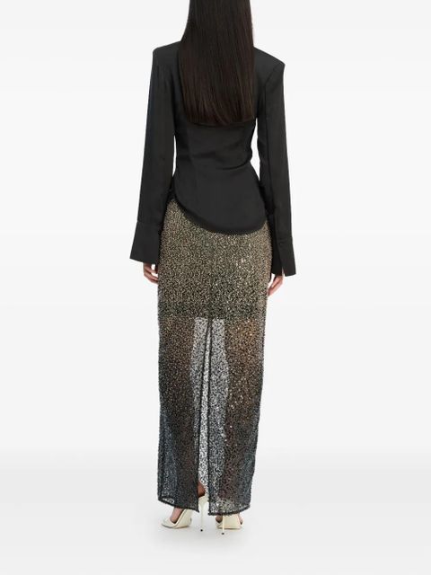 ROTATE BIRGER CHRISTENSEN beaded maxi skirt - Black