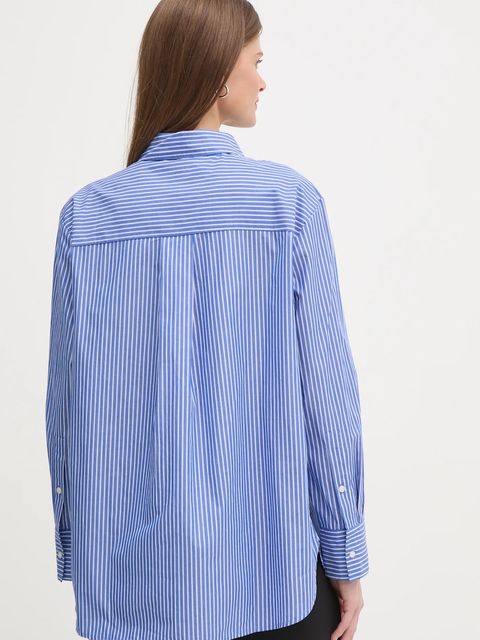 Tommy Hilfiger koszula bawełniana damska kolor niebieski regular z kołnierzykiem klasycznym