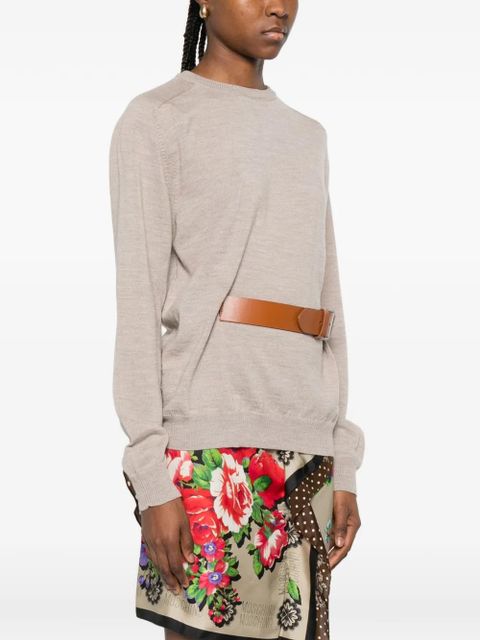 Moschino belt crewneck sweater - Neutrals