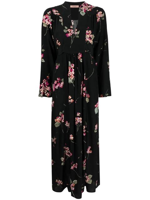 TWINSET floral-print V-neck dress - Black - zdjęcie produktu nr 1