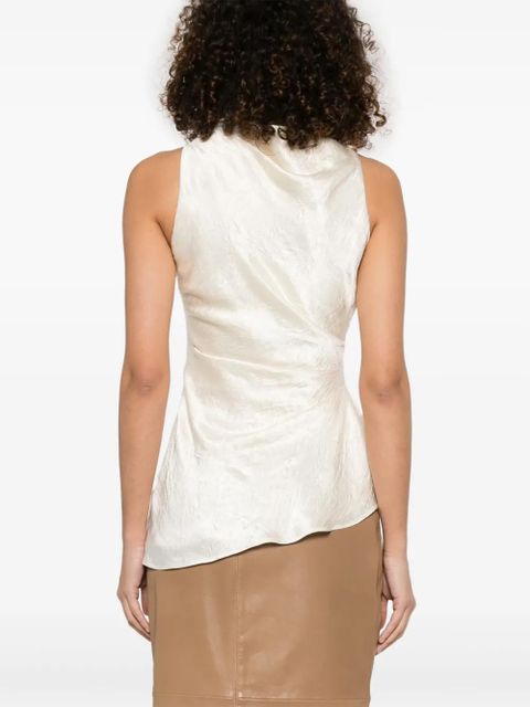 Alexander McQueen asymmetric satin top - Neutrals