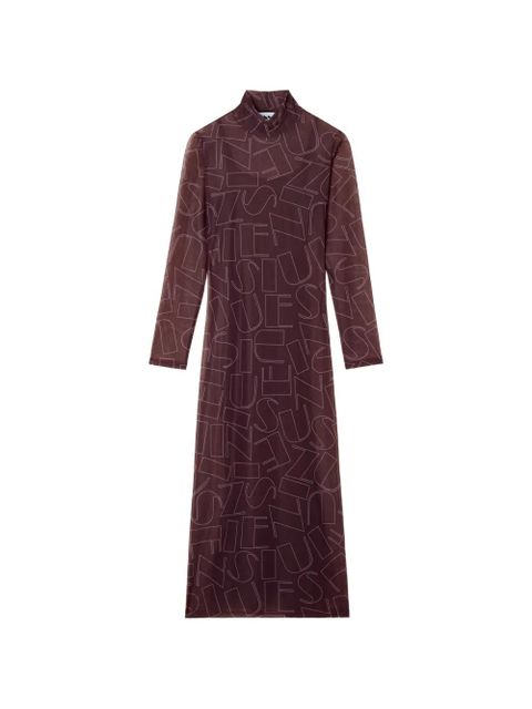 Sunnei long-sleeve sheer midi dress - Brown - zdjęcie produktu nr 1