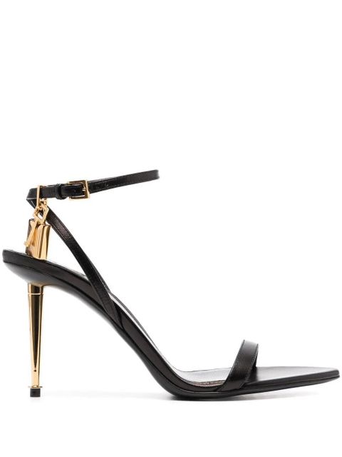 TOM FORD Padlock 85mm leather sandals - Black - zdjęcie produktu nr 1