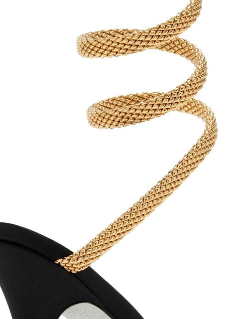 René Caovilla snake-detail pumps - Black