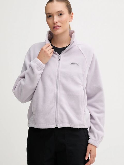 Columbia bluza polarowa Benton Springs damska kolor fioletowy gładka 2136221 - zdjęcie produktu nr 1