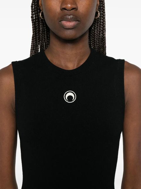 Marine Serre Crescent Moon-detail mini dress - Black - zdjęcie produktu nr 2