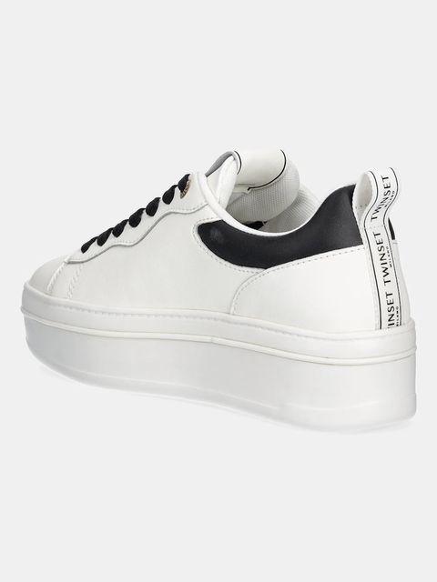 Twinset sneakersy skórzane damskie kolor biały 252TCP024